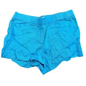 HiHo Womens torquoise linen shorts w pockets, Size XL
